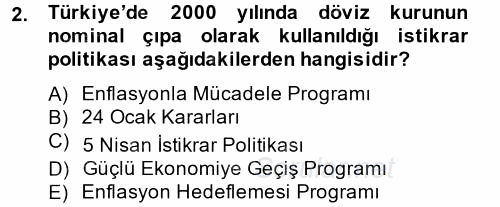 Maliye Politikası 2 2013 - 2014 Tek Ders Sınavı 2.Soru