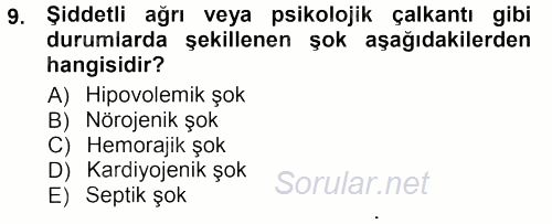 Temel Veteriner Patoloji 2012 - 2013 Dönem Sonu Sınavı 9.Soru