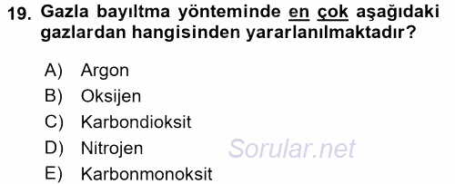 Hayvan Davranışları ve Refahı 2016 - 2017 Dönem Sonu Sınavı 19.Soru