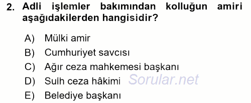 Temel Ceza Muhakemesi Hukuku Bilgisi 2015 - 2016 Dönem Sonu Sınavı 2.Soru