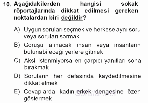 İletişim Ortamları Tasarımı 2013 - 2014 Dönem Sonu Sınavı 10.Soru