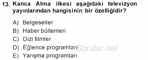 İletişim Ortamları Tasarımı 2013 - 2014 Dönem Sonu Sınavı 13.Soru