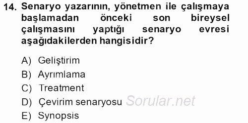 İletişim Ortamları Tasarımı 2013 - 2014 Dönem Sonu Sınavı 14.Soru