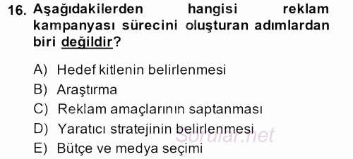 İletişim Ortamları Tasarımı 2013 - 2014 Dönem Sonu Sınavı 16.Soru