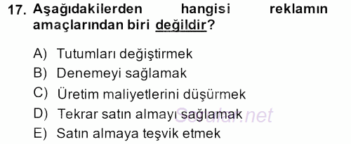 İletişim Ortamları Tasarımı 2013 - 2014 Dönem Sonu Sınavı 17.Soru