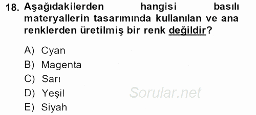 İletişim Ortamları Tasarımı 2013 - 2014 Dönem Sonu Sınavı 18.Soru