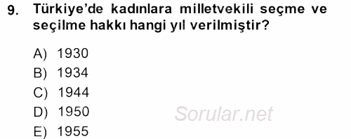 Sosyal Sorunlar 2014 - 2015 Ara Sınavı 9.Soru