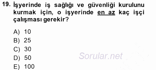 Bireysel İş Hukuku 2014 - 2015 Ara Sınavı 19.Soru