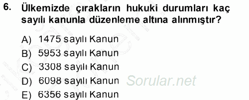 Bireysel İş Hukuku 2014 - 2015 Ara Sınavı 6.Soru