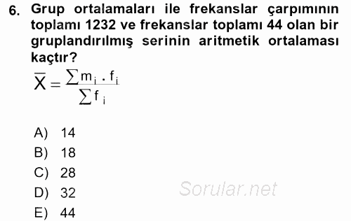 Coğrafi Bilgi Sistemleri İçin Temel İstatistik 2016 - 2017 Ara Sınavı 6.Soru