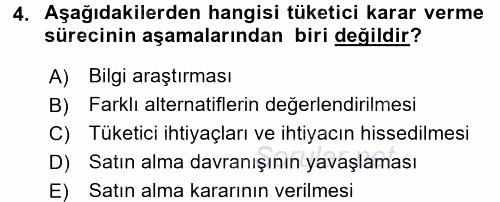 Sağlık Hizmetleri Pazarlaması 2017 - 2018 Ara Sınavı 4.Soru