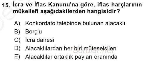 Damga Vergisi Ve Harçlar Bilgisi 2016 - 2017 3 Ders Sınavı 15.Soru Damga Vergisi Ve Harçlar Bilgisi 2016 - 2017 3 Ders Sınavı 15.Soru