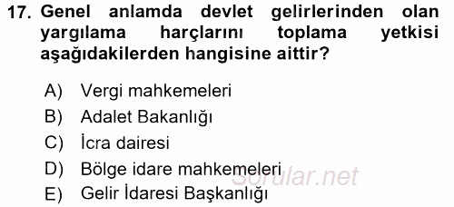 Damga Vergisi Ve Harçlar Bilgisi 2016 - 2017 3 Ders Sınavı 17.Soru Damga Vergisi Ve Harçlar Bilgisi 2016 - 2017 3 Ders Sınavı 17.Soru