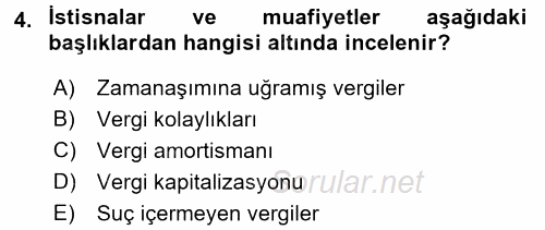 Damga Vergisi Ve Harçlar Bilgisi 2016 - 2017 3 Ders Sınavı 4.Soru Damga Vergisi Ve Harçlar Bilgisi 2016 - 2017 3 Ders Sınavı 4.Soru