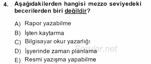 Sosyal Hizmet Uygulamaları 2013 - 2014 Tek Ders Sınavı 4.Soru