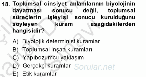 Medya Siyaset Kültür 2014 - 2015 Dönem Sonu Sınavı 18.Soru