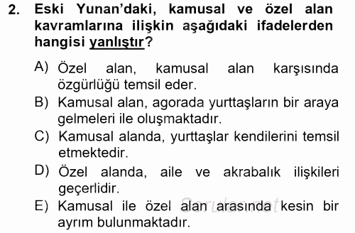 Medya Siyaset Kültür 2014 - 2015 Dönem Sonu Sınavı 2.Soru