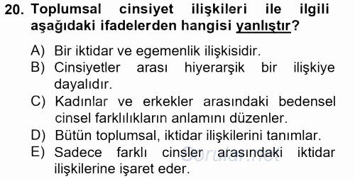 Medya Siyaset Kültür 2014 - 2015 Dönem Sonu Sınavı 20.Soru