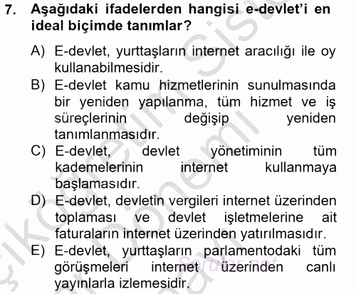 Medya Siyaset Kültür 2014 - 2015 Dönem Sonu Sınavı 7.Soru