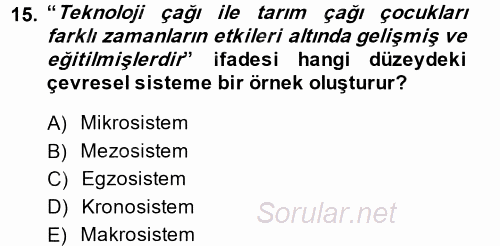 Özel Öğretim Yöntemleri 2 2013 - 2014 Dönem Sonu Sınavı 15.Soru