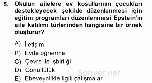 Özel Öğretim Yöntemleri 2 2013 - 2014 Dönem Sonu Sınavı 5.Soru