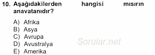 Tarla Bitkileri 1 2013 - 2014 Tek Ders Sınavı 10.Soru