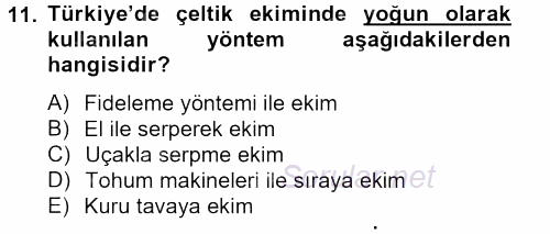 Tarla Bitkileri 1 2013 - 2014 Tek Ders Sınavı 11.Soru