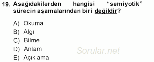 Tefsir Tarihi ve Usulü 2013 - 2014 Dönem Sonu Sınavı 19.Soru