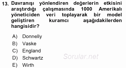 Toplumsal Yaşamda Aile 2016 - 2017 Ara Sınavı 13.Soru