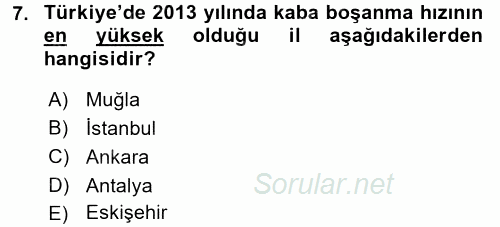 Toplumsal Yaşamda Aile 2016 - 2017 Ara Sınavı 7.Soru