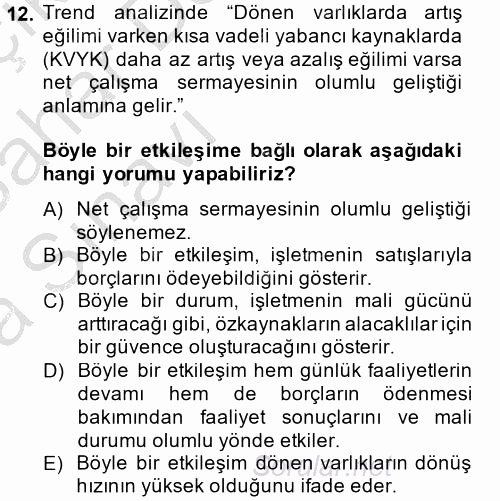 Mali Analiz 2013 - 2014 Ara Sınavı 12.Soru