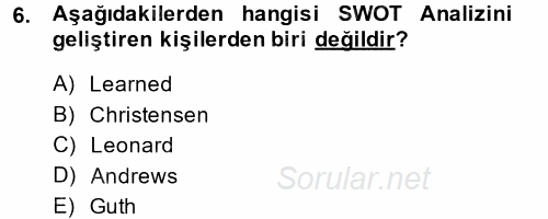 Sosyal Hizmet Yönetimi 2014 - 2015 Tek Ders Sınavı 6.Soru