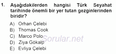 Seyahat Acentacılığı ve Tur Operatörlüğü 2014 - 2015 Dönem Sonu Sınavı 1.Soru