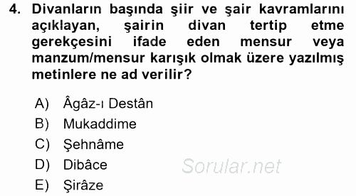 Eleştiri Tarihi 2017 - 2018 Ara Sınavı 4.Soru