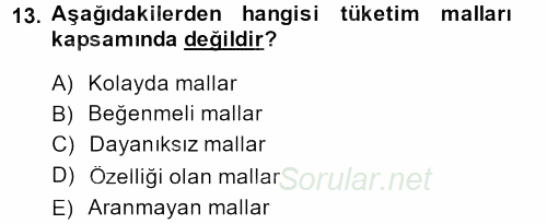 Sağlık Hizmetleri Pazarlaması 2013 - 2014 Tek Ders Sınavı 13.Soru
