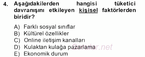 Sağlık Hizmetleri Pazarlaması 2013 - 2014 Tek Ders Sınavı 4.Soru