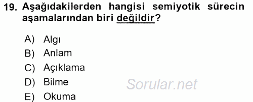 Tefsir Tarihi ve Usulü 2017 - 2018 3 Ders Sınavı 19.Soru