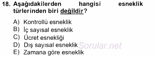 Yeni Teknolojiler ve Çalışma Hayatı 2014 - 2015 Tek Ders Sınavı 18.Soru