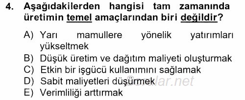 Yeni Teknolojiler ve Çalışma Hayatı 2014 - 2015 Tek Ders Sınavı 4.Soru