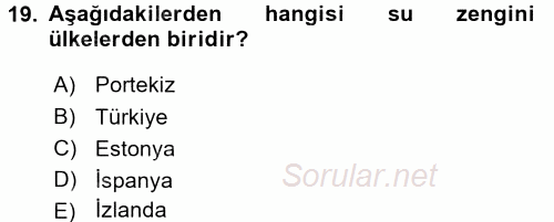 Hijyen ve Sanitasyon 2016 - 2017 Ara Sınavı 19.Soru