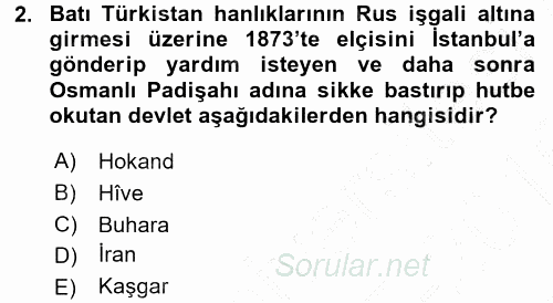 Orta Asya ve Kafkaslarda Siyaset 2015 - 2016 Dönem Sonu Sınavı 2.Soru