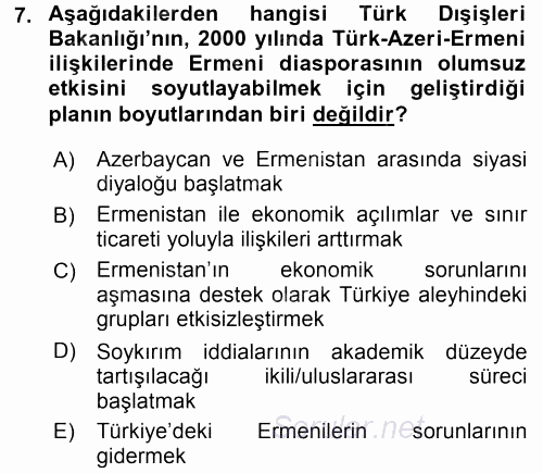 Orta Asya ve Kafkaslarda Siyaset 2015 - 2016 Dönem Sonu Sınavı 7.Soru
