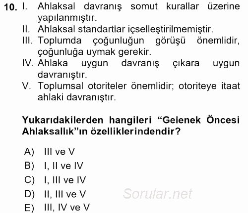 Suç Önleme Modelleri 2017 - 2018 3 Ders Sınavı 10.Soru