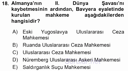 Suç Önleme Modelleri 2017 - 2018 3 Ders Sınavı 18.Soru