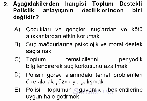 Suç Önleme Modelleri 2017 - 2018 3 Ders Sınavı 2.Soru