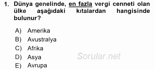 Ekonominin Güncel Sorunları 2015 - 2016 Dönem Sonu Sınavı 1.Soru