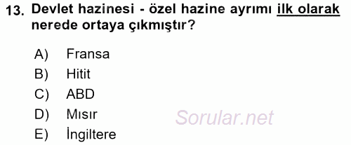 Ekonominin Güncel Sorunları 2015 - 2016 Dönem Sonu Sınavı 13.Soru