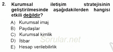 Kurumsal İletişim 2014 - 2015 Ara Sınavı 2.Soru