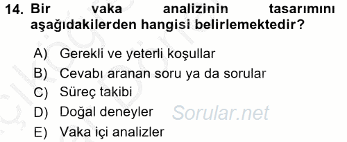 Uluslararası İlişkilerde Araştırma Yöntemleri 2016 - 2017 Ara Sınavı 14.Soru