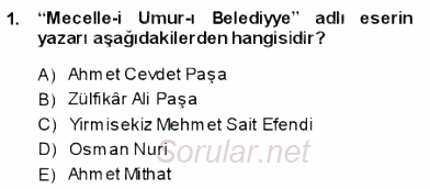Tanzimat Dönemi Türk Edebiyatı 1 2013 - 2014 Ara Sınavı 1.Soru
